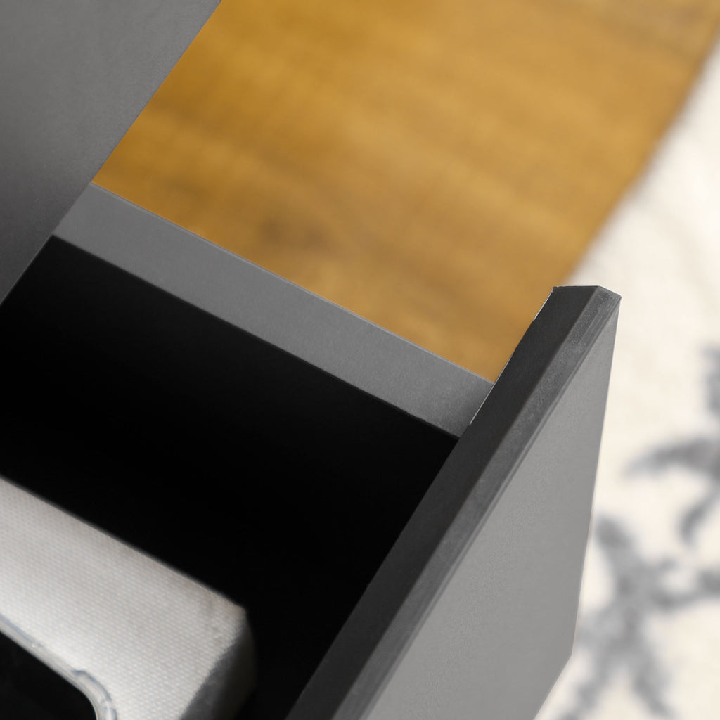 Buffet bas meuble de rangement sur pieds style scandinave 2 portes 3 tiroirs 120 x 40 x 80 cm gris anthracite-6