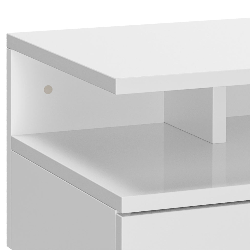 Lot de 2 tables de chevet murales tables de nuit tiroir coulissant, niche, plateau, 35 x 32 x 22,5 cm blanc-7
