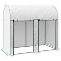 Serre de jardin 2 m² dim. 2L x 1l x 1,78H m 2 Portes zippées enroulables Acier PE Haute densité 140 g/m² Anti-UV blanc-0