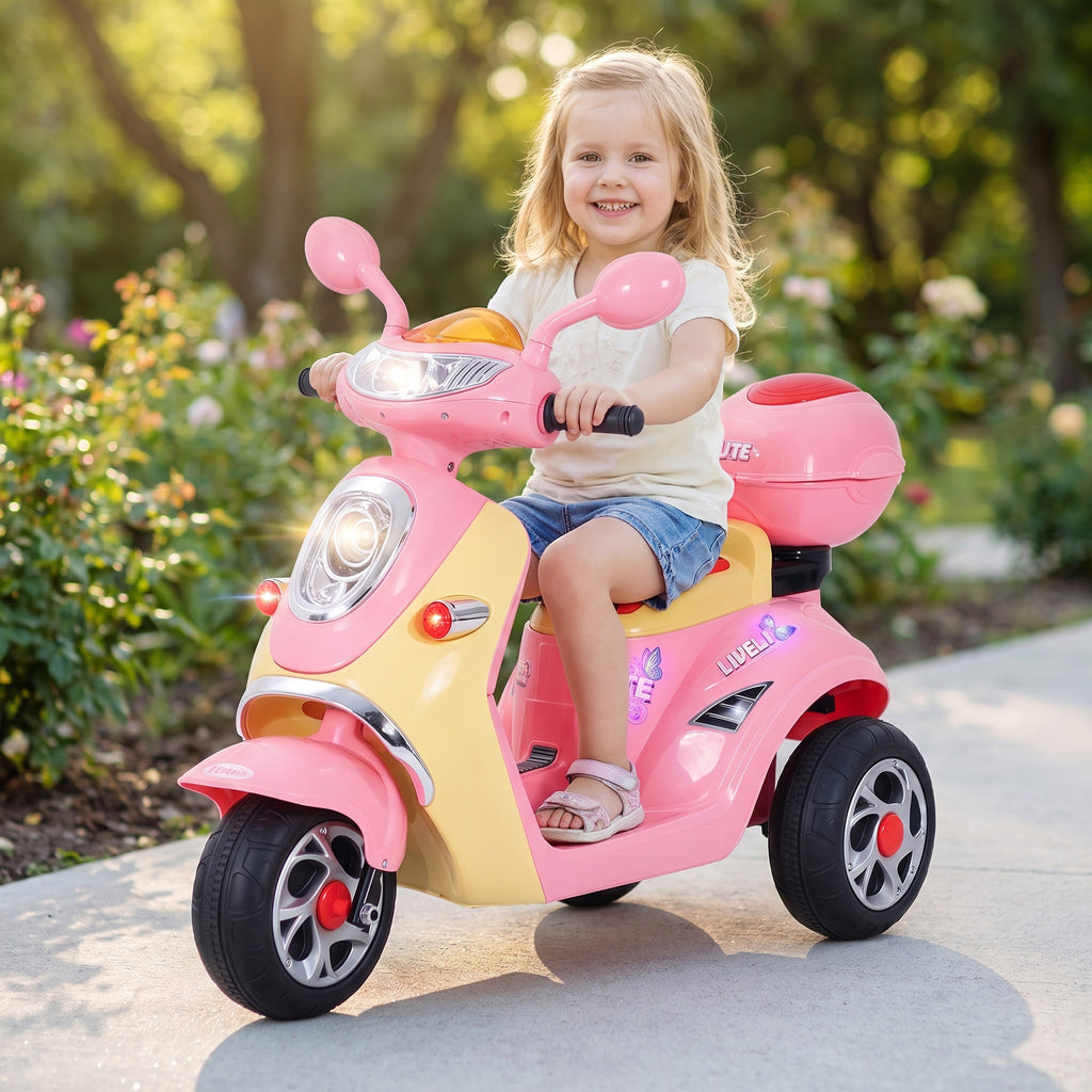 ® Scooter électrique pour Enfant 3 Ans 6 V Métal + polypropylène 108 x 51 x 75 cm Rose/Blanc-9
