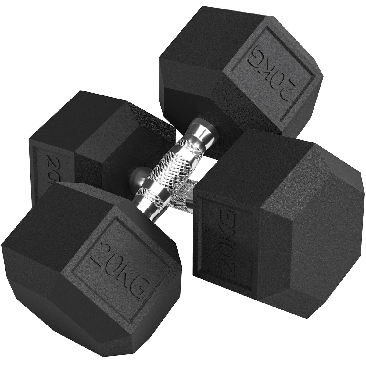 Lot de 2 Haltères Courtes Poids 40 kg, Haltère Hexagonale Entraînement Musculaire & Haltérophilie, Noir-0