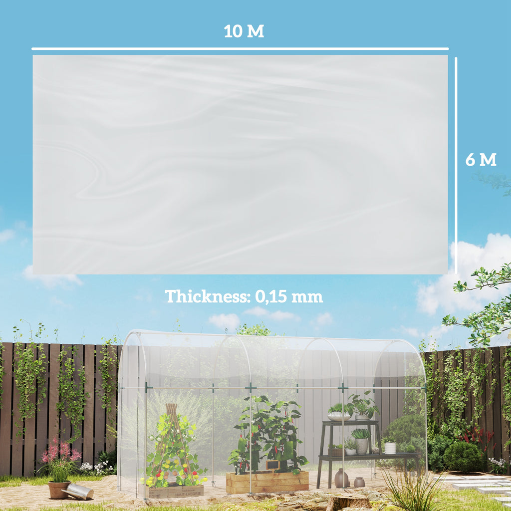 Bâche pour serre bâche plastique transparente 6 x 10 m imperméable résistante aux UV polyéthylène 150g/m² transparent-2