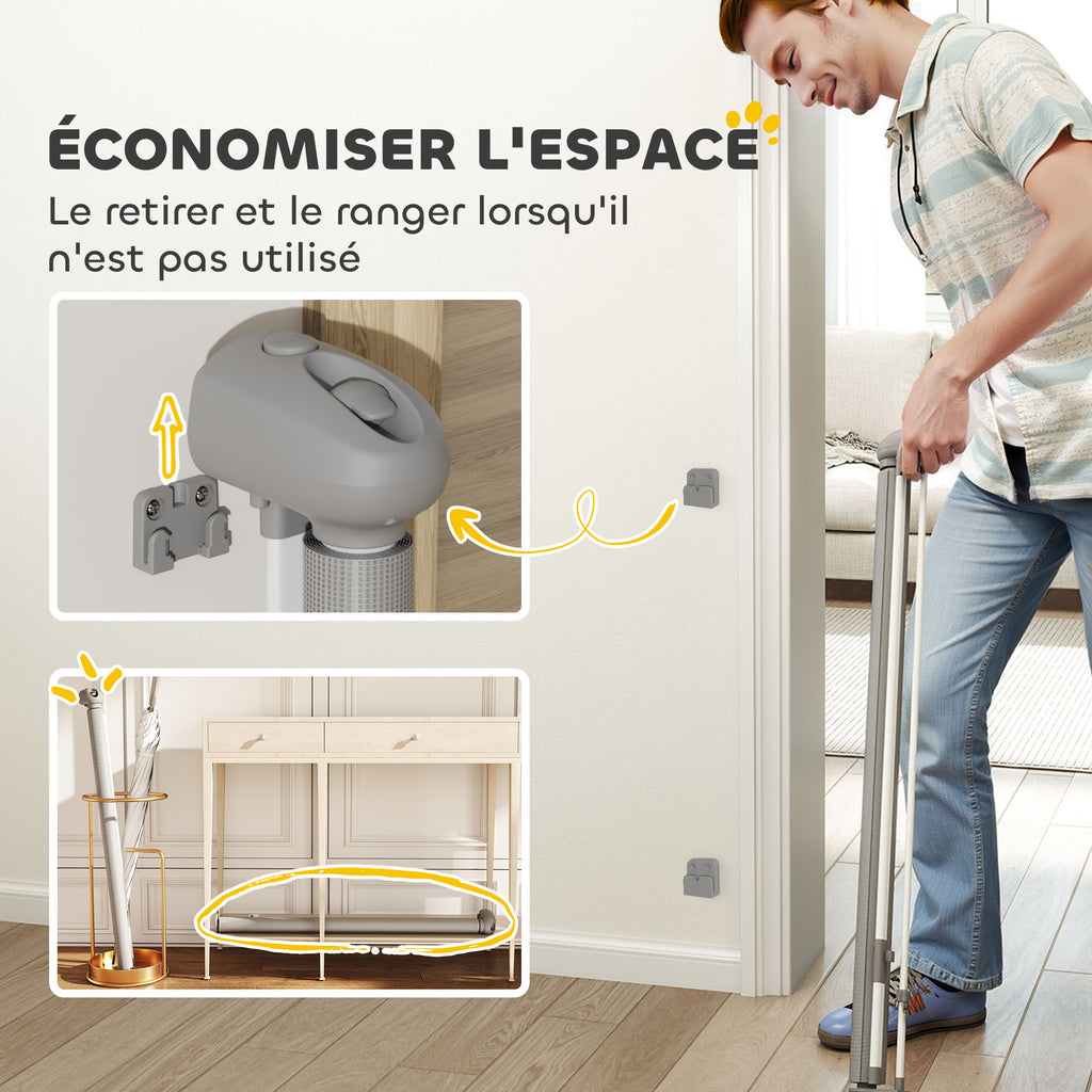 Barrière rétractable pour chien largeur 149 cm verrouillage automatique - gris-5