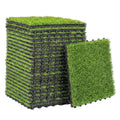 Gazon Synthétique 22 Pièces Dalle Gazon Clipsable DIY 25mm Haute Densité Auto-drainant pour Balcon Jardin-0