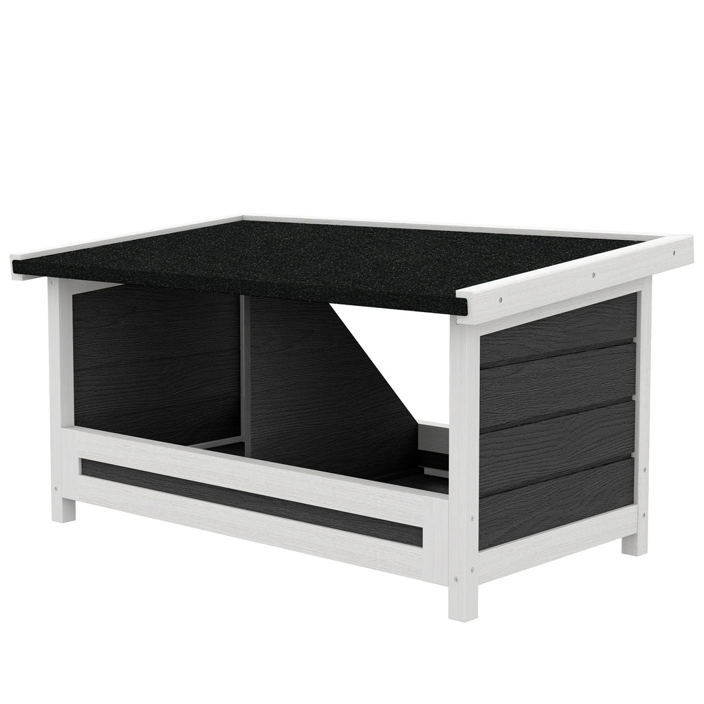 Pondoir nichoir pour poules 3 emplacements avec toit asphalte structure en bois 66 x 37 x 34 cm gris noir-8