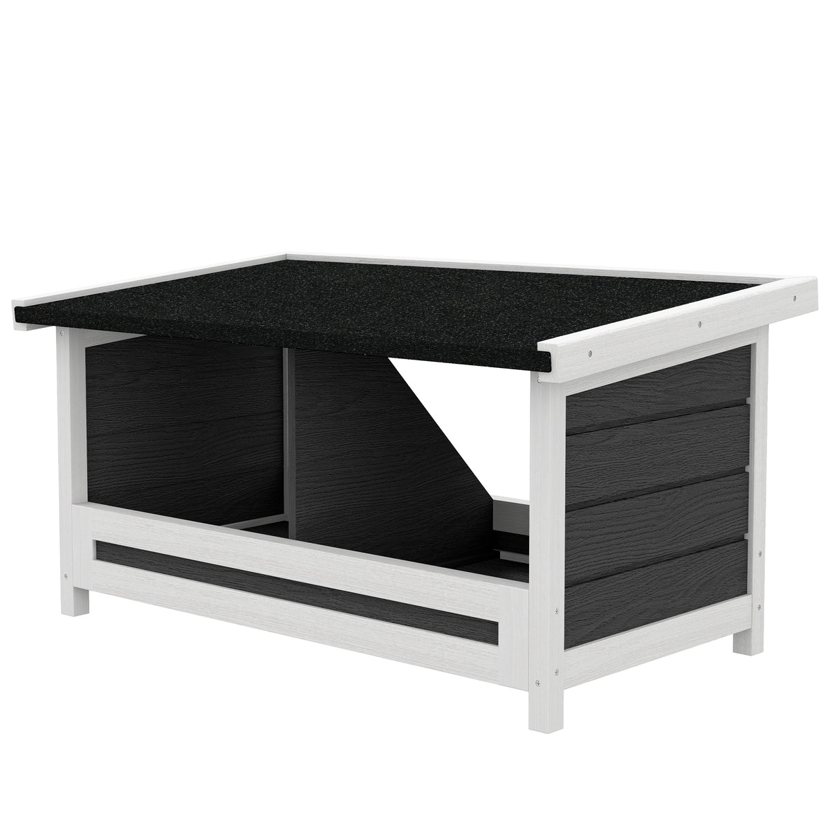 Pondoir nichoir pour poules 3 emplacements avec toit asphalte structure en bois 66 x 37 x 34 cm gris noir-8
