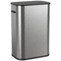 Poubelle de Cuisine Automatique 55L en Acier Inoxydable, Couvercle à Fermeture en Douceur, Fonctionne sur Piles, Argent-0