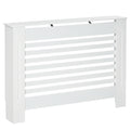 Cache-radiateur couverture radiateur Design à Lattes Panneau Cabinet pour salon cuisine chambre couloir dim. 112L x 19l x 81H cm MDF Blanc-0