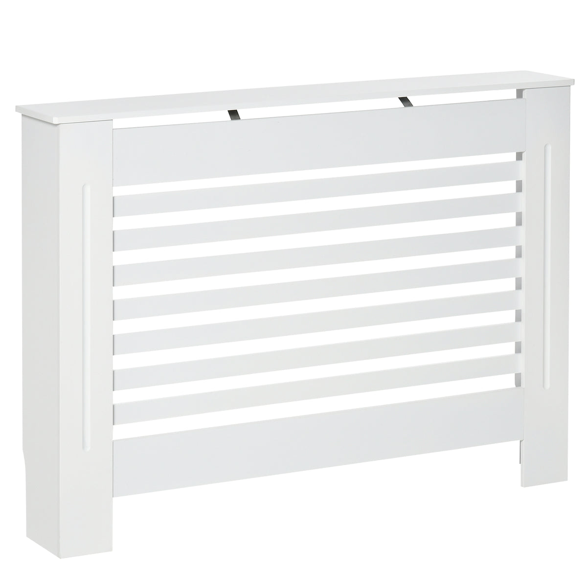 Cache-radiateur couverture radiateur Design à Lattes Panneau Cabinet pour salon cuisine chambre couloir dim. 112L x 19l x 81H cm MDF Blanc-0