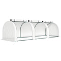 Mini Serre de Jardin Serre à tomates 3L x 1l x 0,8H m Acier PE Haute densité 140 g/m² Anti-UV 3 fenêtres Blanc-0
