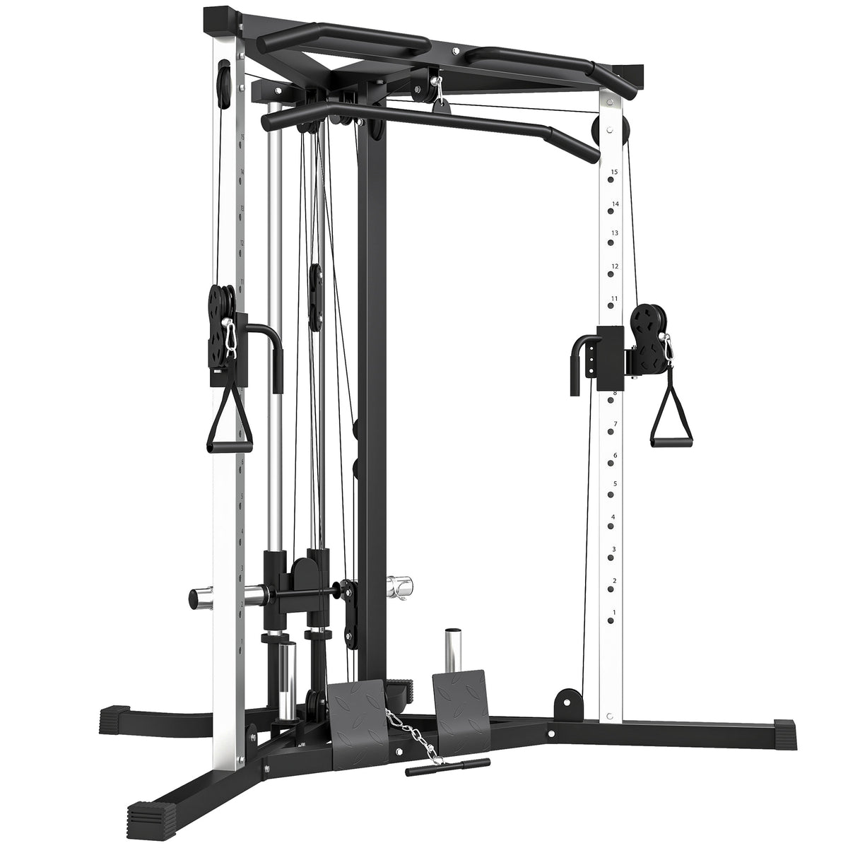 Station de musculation multifonction avec barre de traction, station d'entraînement réglable à 15 positions, noir-7