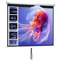 Écran de Projection 100" 4:3 HD 4K, Boîtier en Métal, Écran Hauteur Réglable Manuellement, 203x152cm, Blanc-0