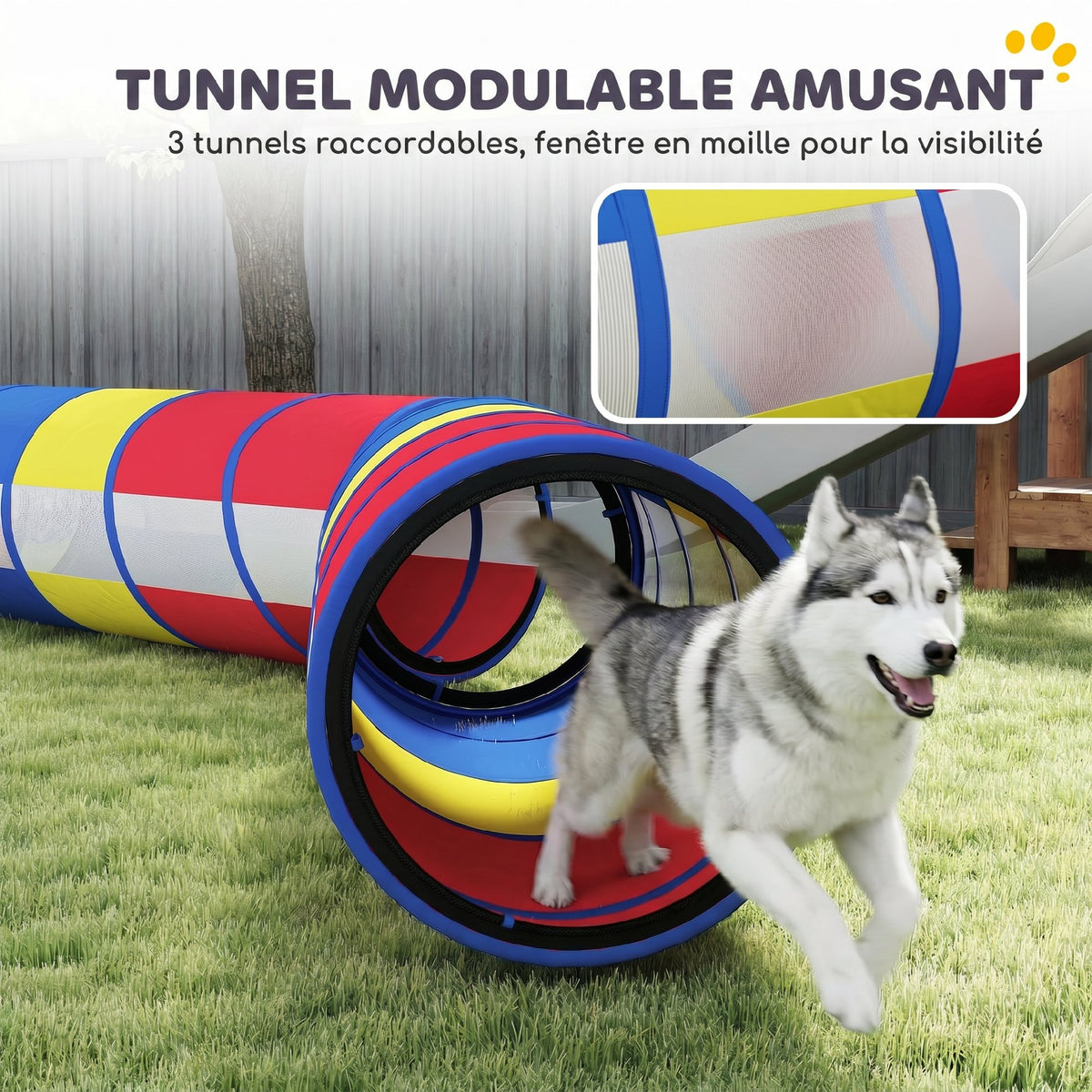 Équipement d'Agilité pour Chien 12 Pièces, 4 Tunnels, Sauts Ajustables, Anneau, Slaloms, 357x65x68cm, Multicolore-4