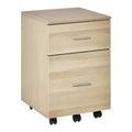 Caisson de bureau caisson de rangement mobile 2 tiroirs 5 roulettes en panneau de particules 39,5 x 39 x 58,5 cm-0