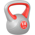 Kettlebell 14 kg, haltère avec poignée ergonomique, haltère à boule, musculation, entraînement, 26 x 18 x 32 cm, rouge-0