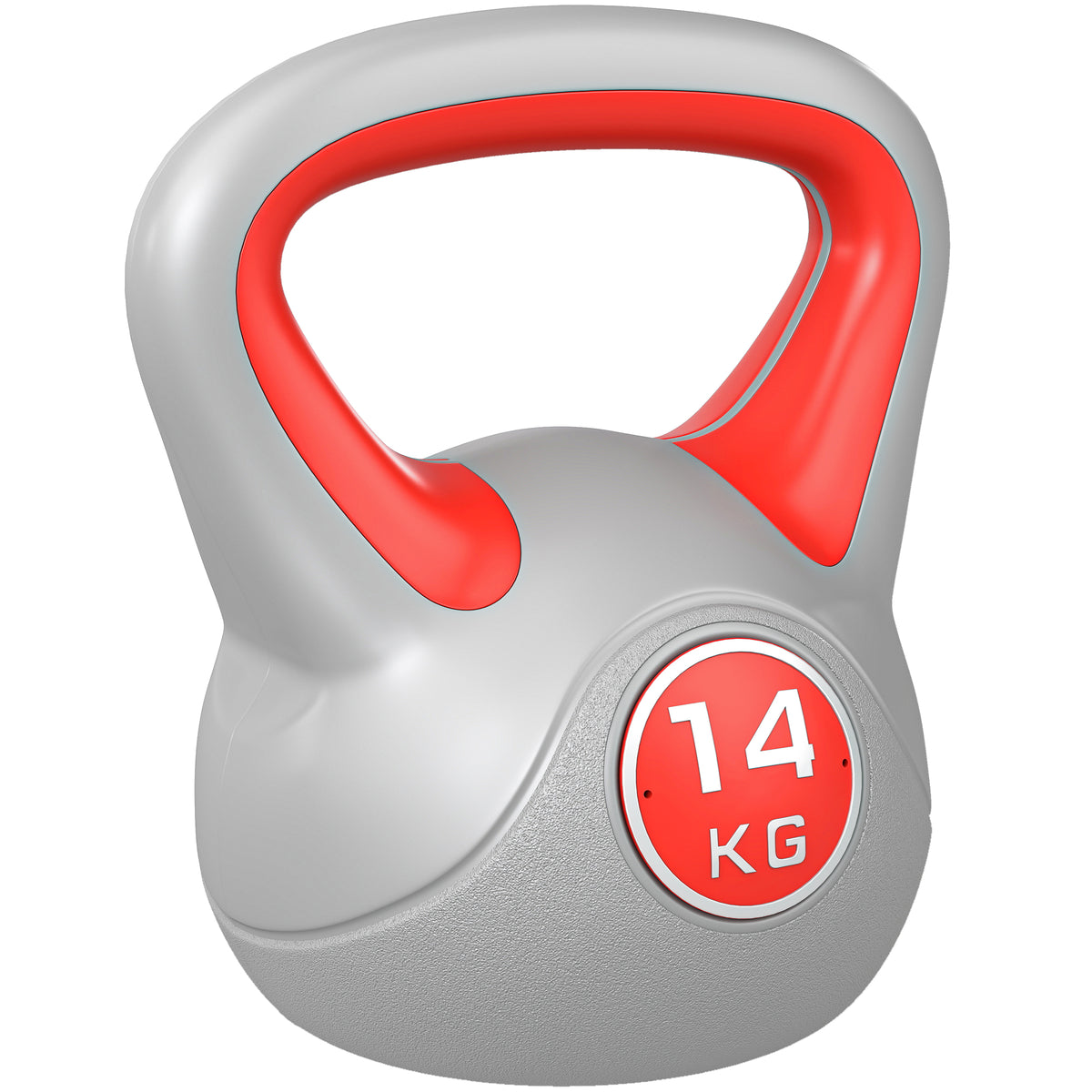 Kettlebell 14 kg, haltère avec poignée ergonomique, haltère à boule, musculation, entraînement, 26 x 18 x 32 cm, rouge-0