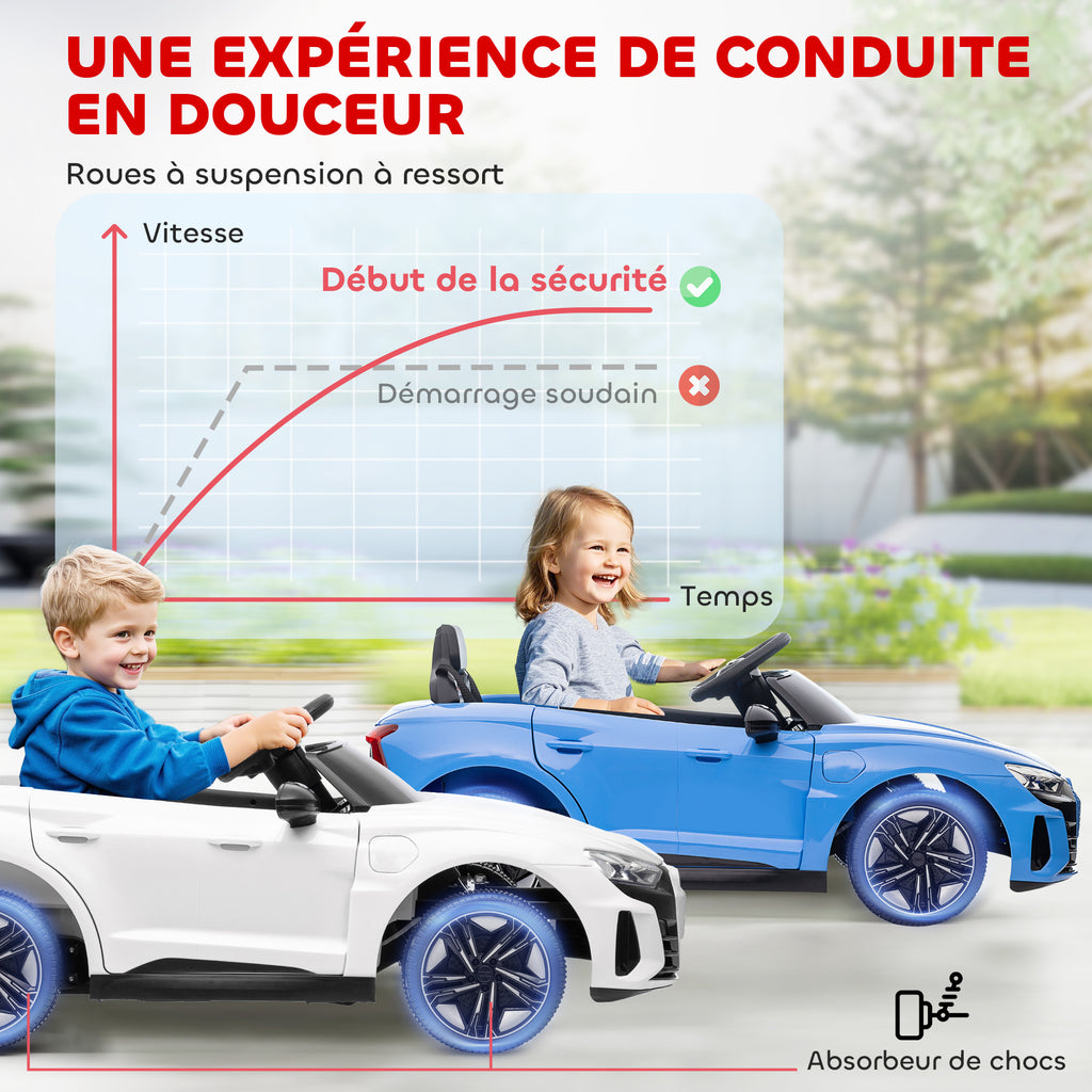 Voiture électrique enfant 12 V - véhicule électrique avec télécommande parentale fournie - V. Max. 5 Km/h - effets sonores, lumineux - Audi RS E-tron GT bleu-6