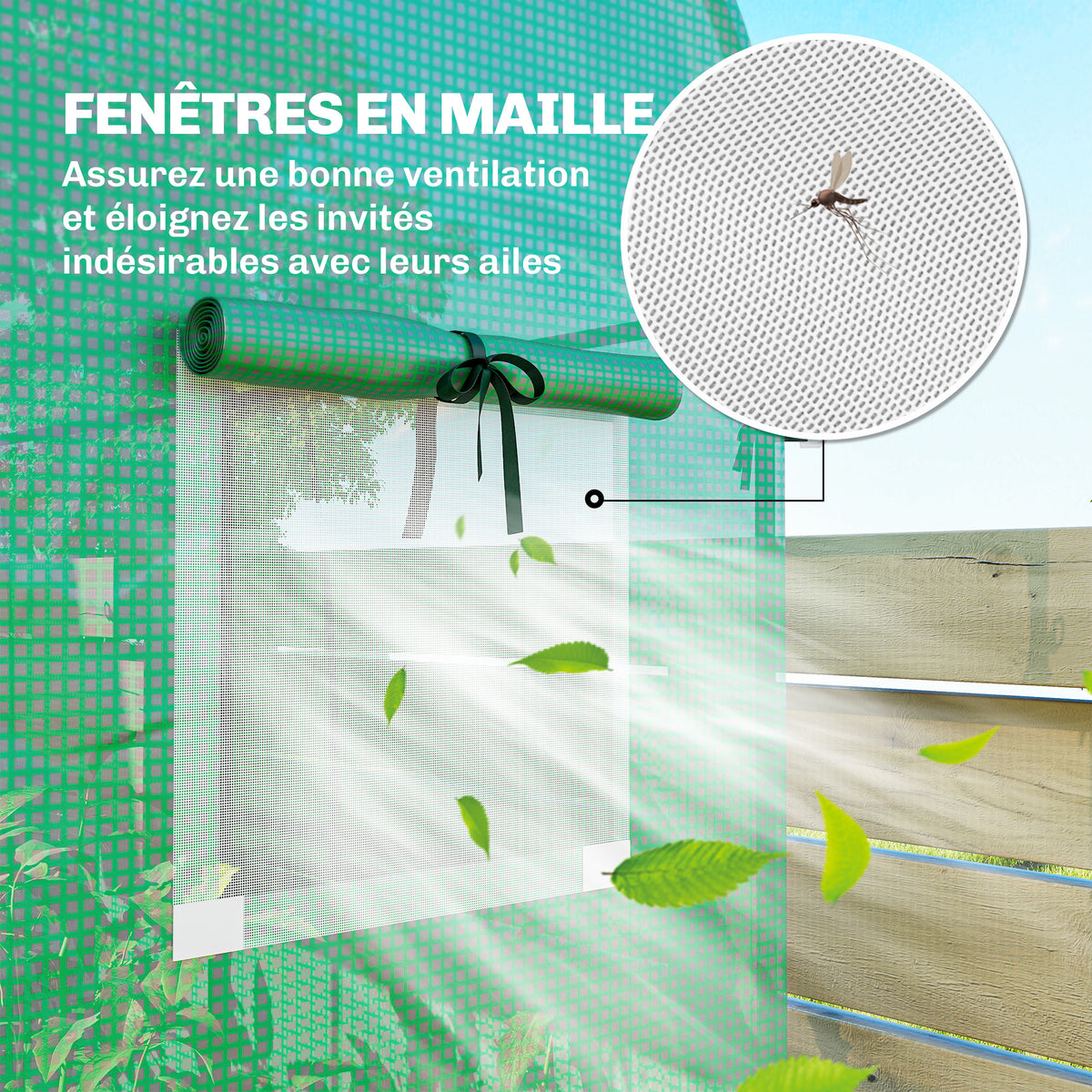 Serre de Jardin, Petite Serre de Balcon en Bâche PE et Châssis Acier, Porte Roulante et Fenêtres 170 x 68 x 200 cm, Vert-5