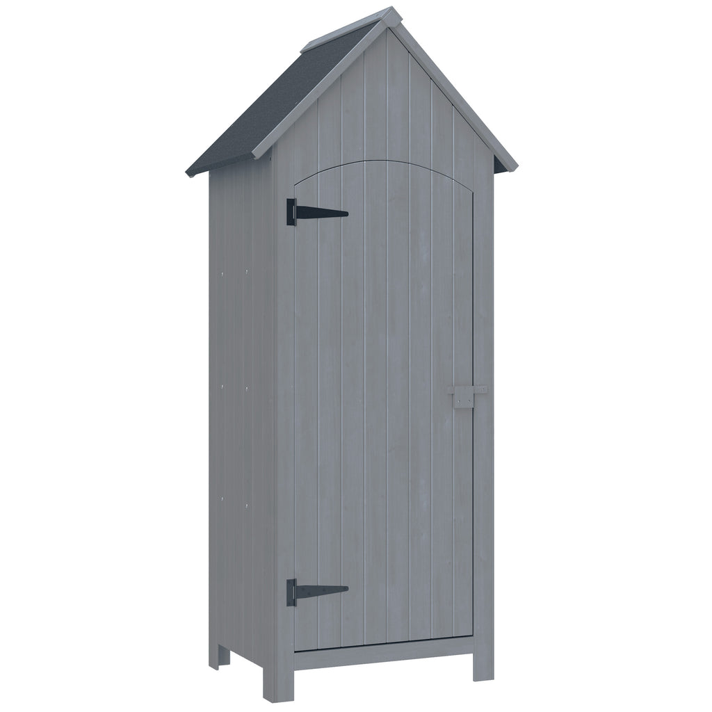 Armoire de jardin en bois Abri de jardin Armoire à outils Cabane en bois Toit bitumé Gris 77,5 x 54,2 x 179,5 cm-0