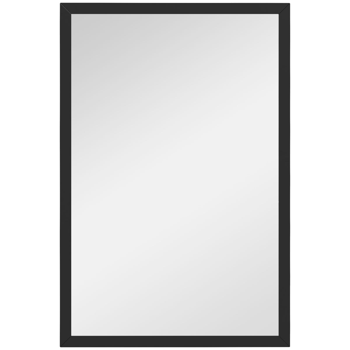 Miroir mural rectangulaire 60 x 40 cm, cadre en bois noir, idéal pour la salle de bain, salon ou chambre-0
