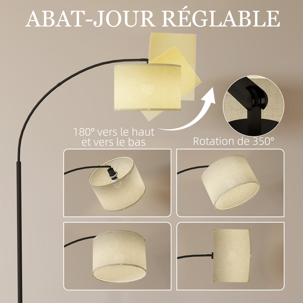 Lampadaire avec télécommande abat-jour réglable 11 température de couleurs et 11 niveaux de luminosité minuterie noir-7