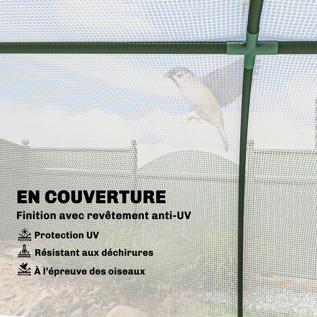 Serre de jardin mini serre serre à tomates 2 x 1 x 0,8 m porte zippée bâche PE acier blanc-3