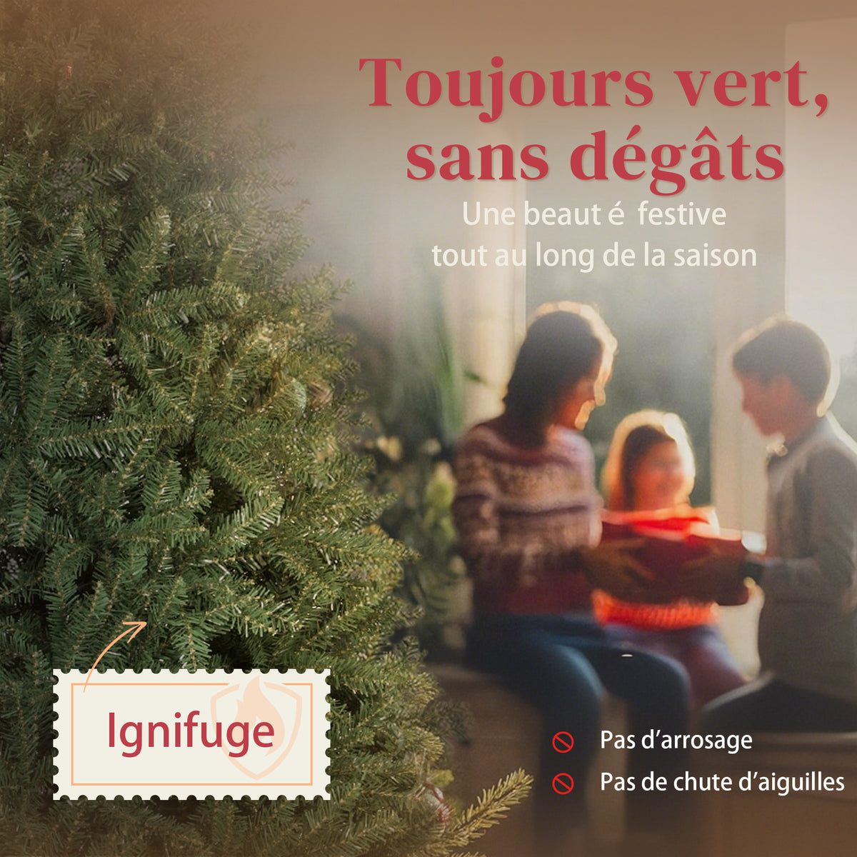 Sapin de Noël artificiel 210 cm, arbre de Noël réaliste avec 2641 pointes de branche articulée, support en métal, vert-3
