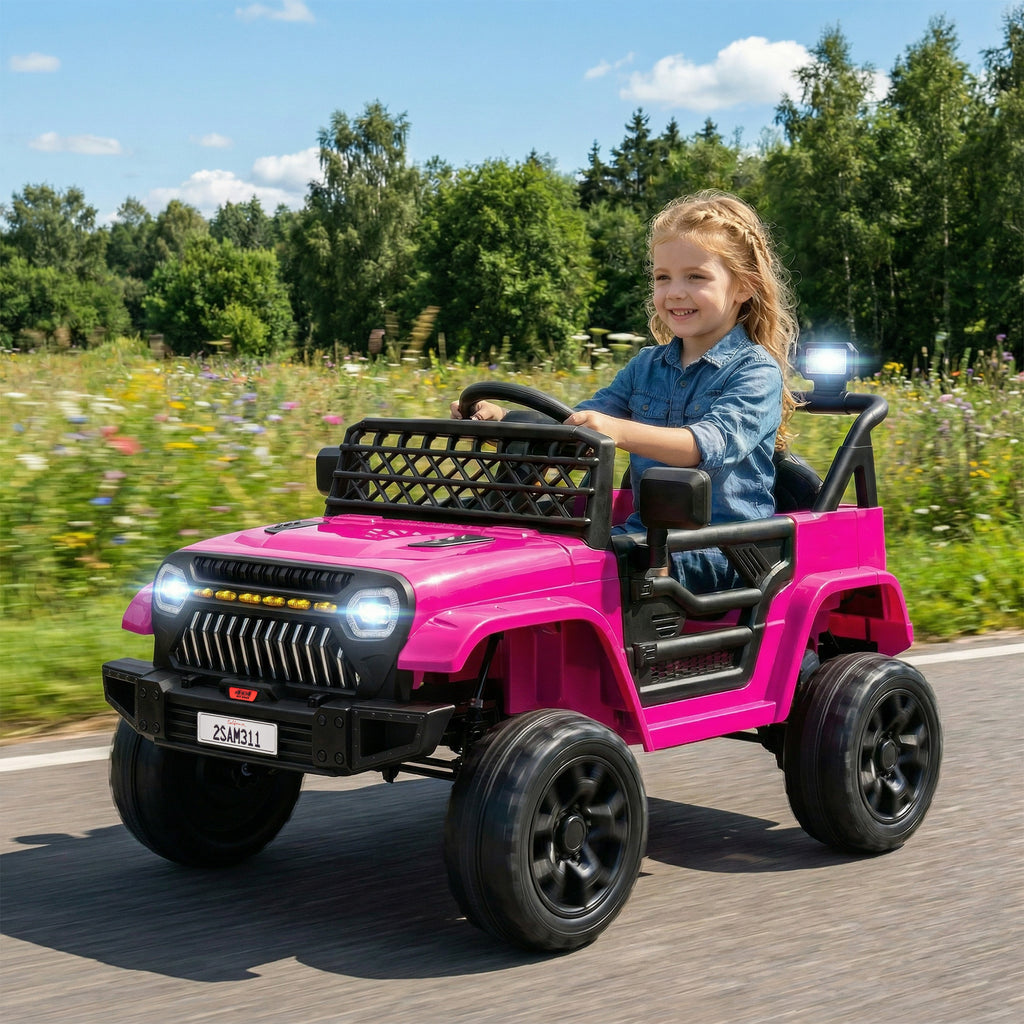 Voiture électrique enfant 4x4 télécommande 2,4Ghz, 2 moteurs 12 V, vitesse réglable, musique, klaxon, lumières LED, noir-8