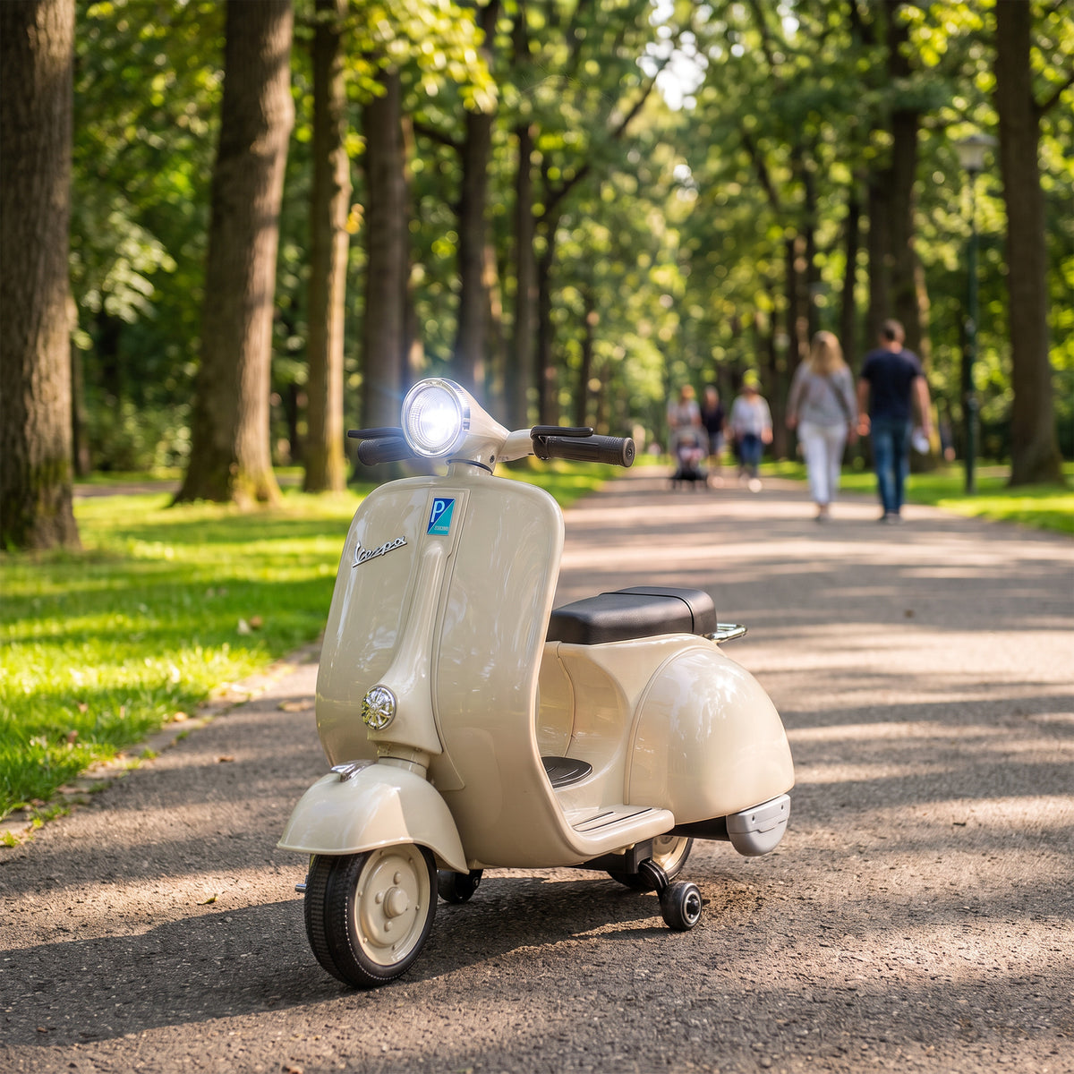 Moto Électrique Enfants VESPA sous Licence, Vitesse Max 5 Km/h, Musique & Lumière, 3+ ans, Blanc-1