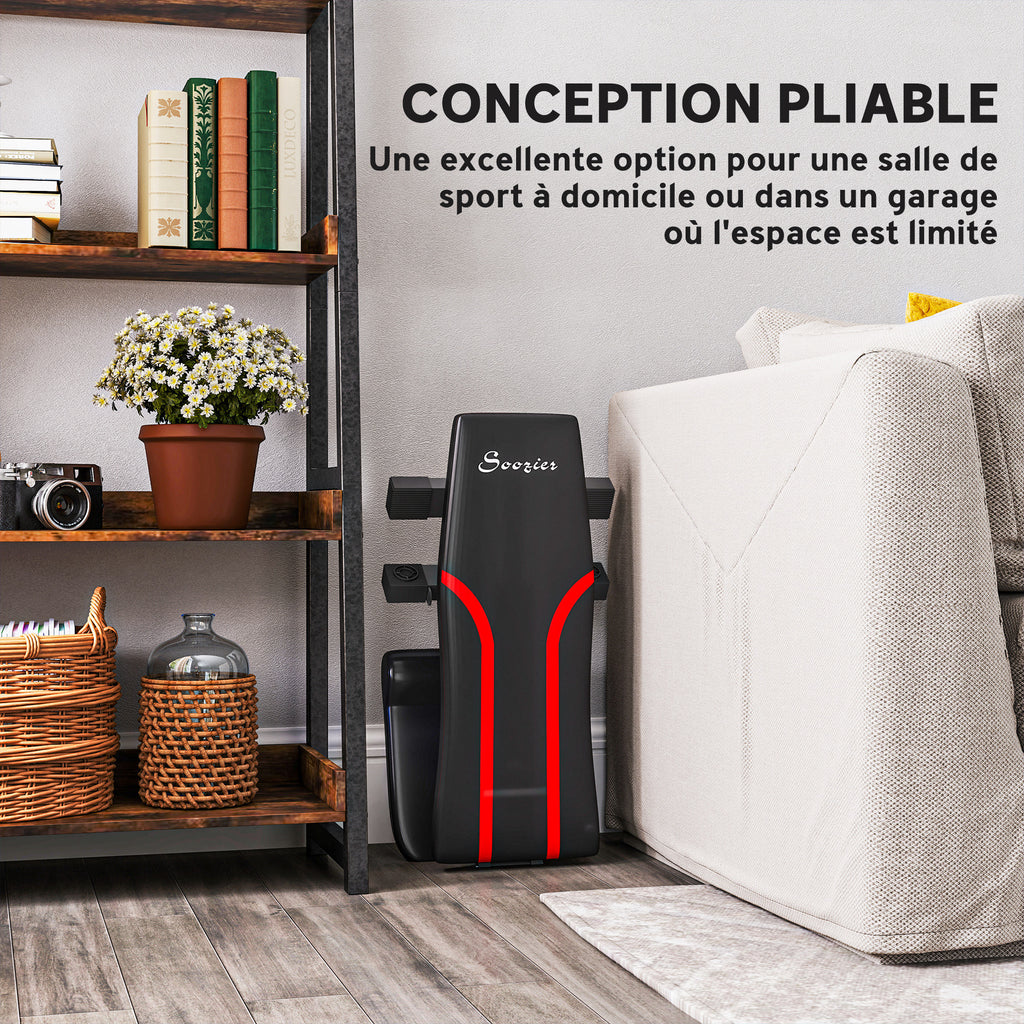 Banc de musculation pliable inclinable, banc réglable pour l'entraînement complet  82 x 35 x 42,5-107 cm acier noir-4