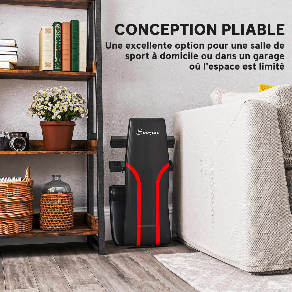 Banc de musculation pliable inclinable, banc réglable pour l'entraînement complet  82 x 35 x 42,5-107 cm acier noir-4