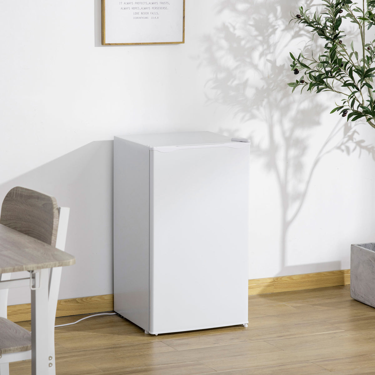 Réfrigérateur congélateur petit réfrigérateur 91 L étagères modulables design sous-comptoir 47,5 x 44,2 x 84 cm blanc-1