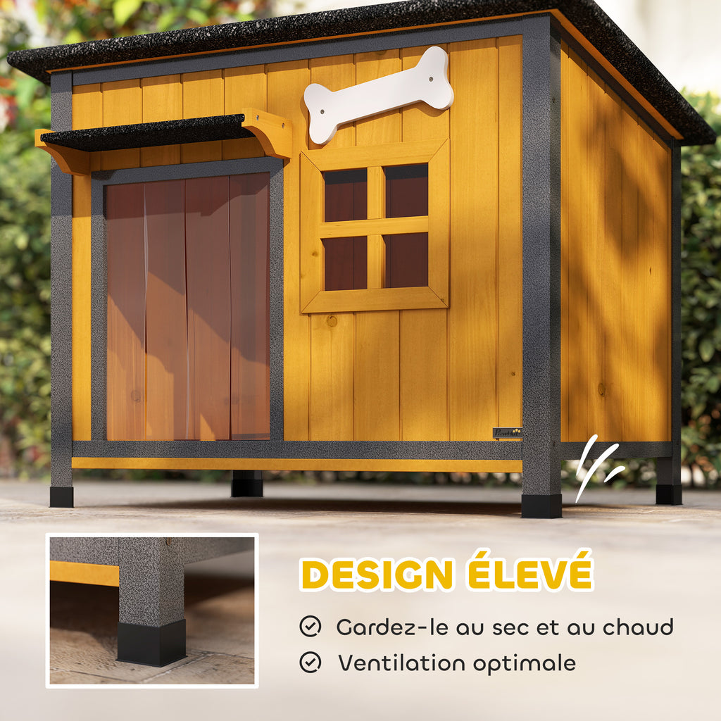 Niche pour chien extérieure résistante aux intempéries cabane pour chien avec plancher amovible-6