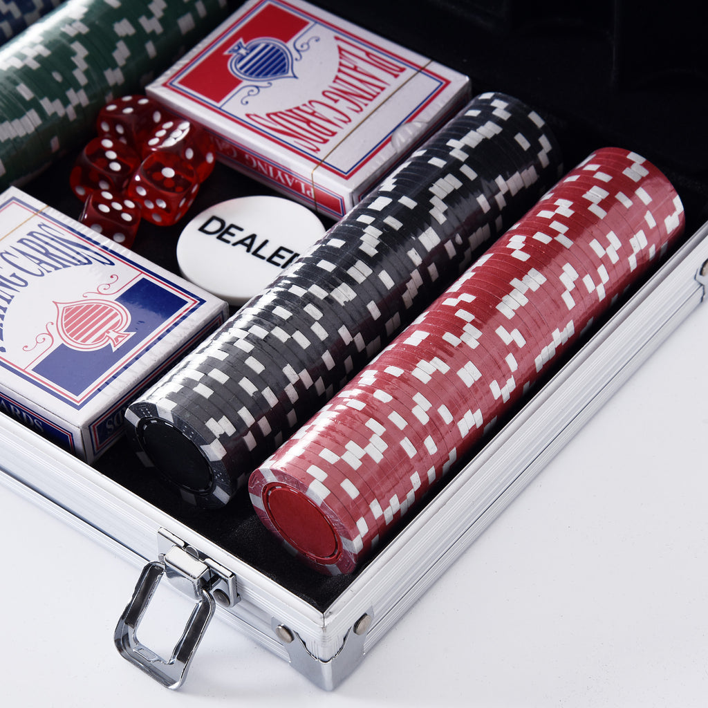 Mallette de Poker Coffret de Poker Complet avec 200 jetons 2 Jeux de Cartes + 2 clés Aluminium-5