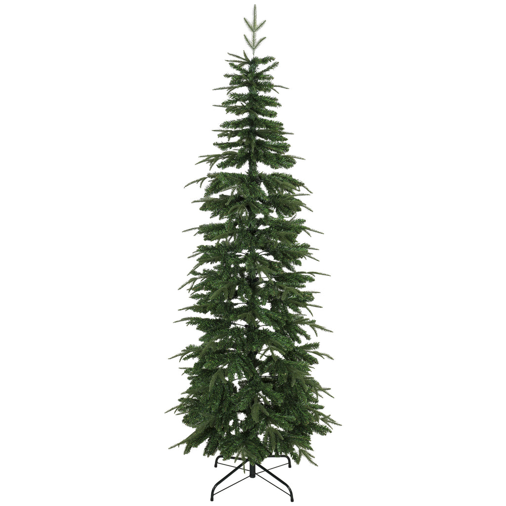 Sapin de Noël Artificiel 210 cm, Branches Articulées en PE et PVC Ignifuges, Support en Acier Pliable, Vert-0