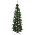 Sapin de Noël Artificiel 210 cm, Branches Articulées en PE et PVC Ignifuges, Support en Acier Pliable, Vert-0