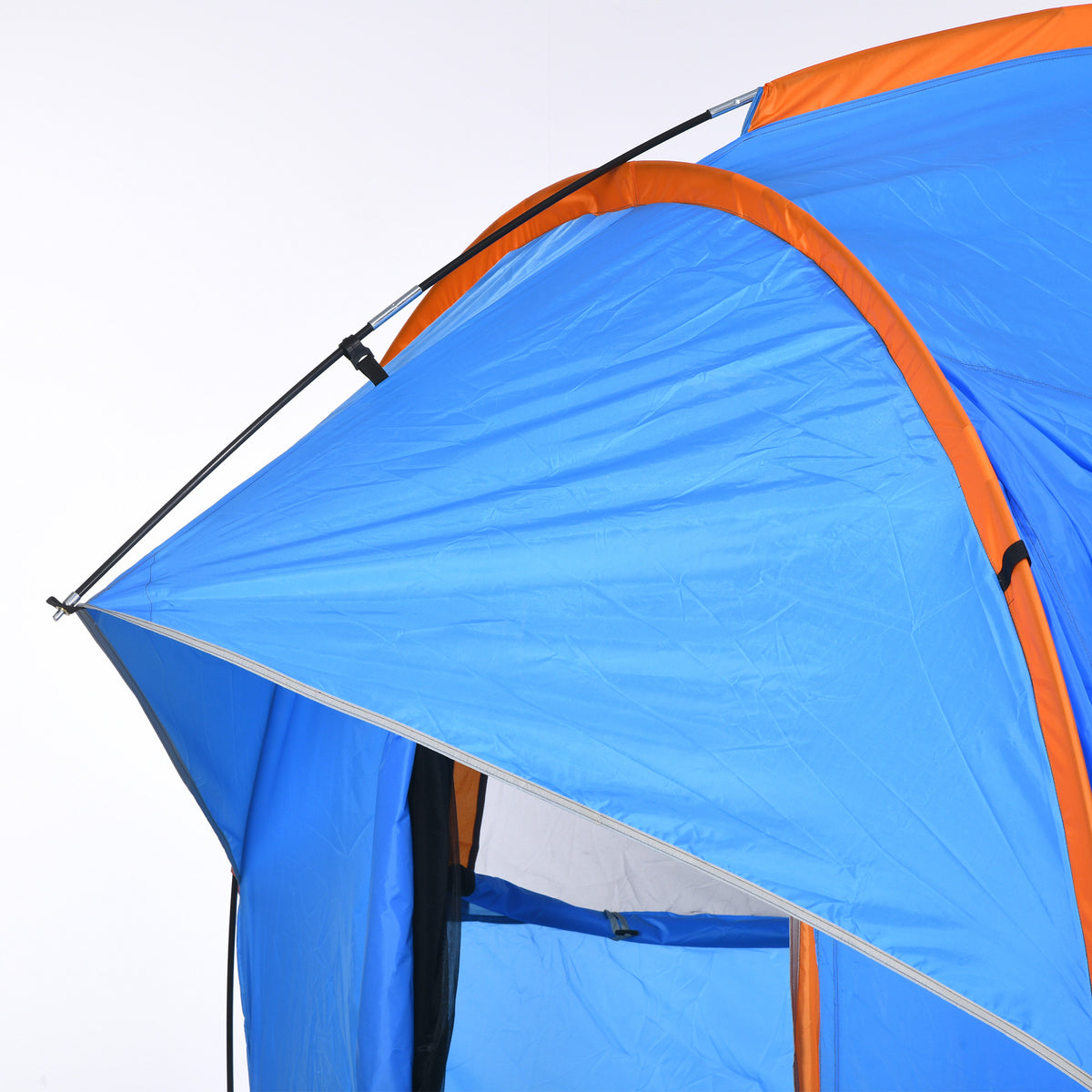 Tente de voiture pour SUV hayon 5-6 personnes avec 3 portes, fenêtre en maille, pour trekking, randonnée, bleu et orange-8