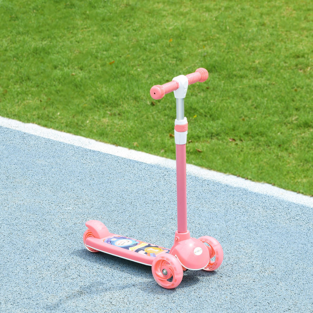 Trottinette enfant 3 Roues Lumineuses LED Hauteur Guidon réglable frein à Friction arrière de 2 à 6 ans Rose-9