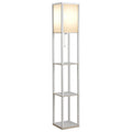 Lampadaire étagère 26L x 26l x 160H cm 3 étagères 4 Niveaux MDF Blanc-0