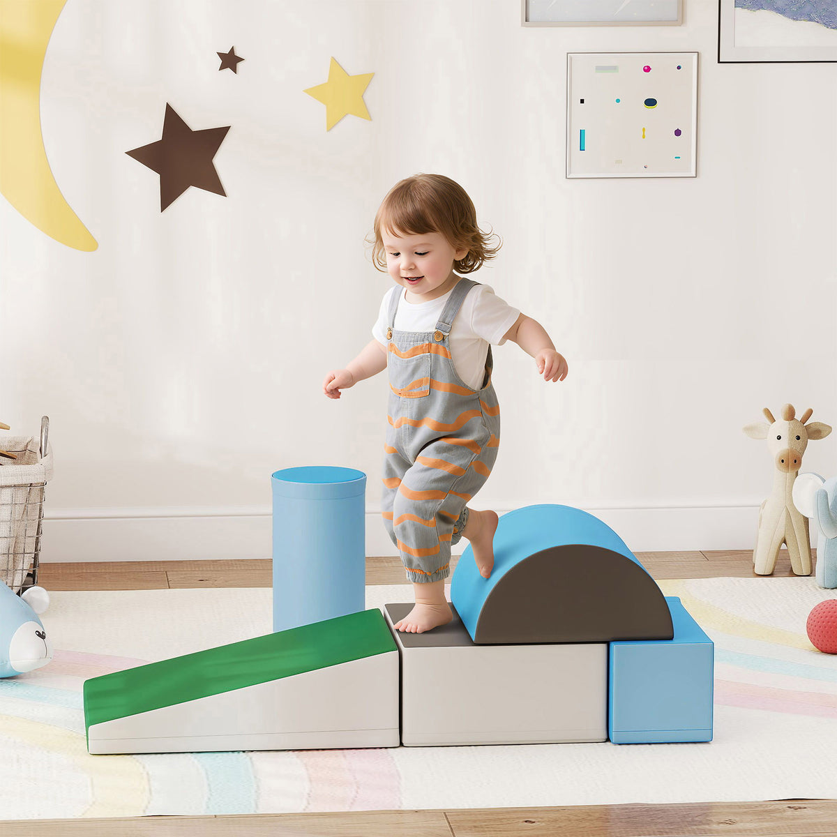 5PCS Module motricité bébé parcours motricité bébé en mousse EPE pour enfants d'âge préscolaire, multicolore-1