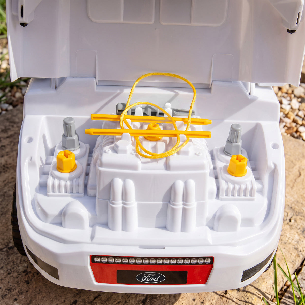 Voiture Porteur pour Enfants Shelby, Dossier, Anti-Basculement, Compartiment, 18-72 Mois, 80x25,5x33cm, Blanc-9
