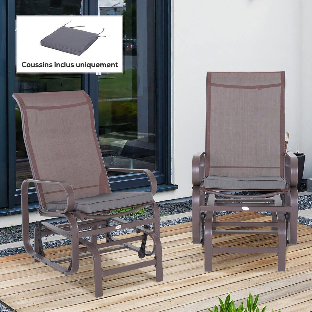 Lot de 2 Coussins de chaise de jardin Coussin chaise extérieur Coussins d'assise déhoussables Rembourrage 5 cm Tissu Polyester dim. 45L x 45l cm Gris foncé-8