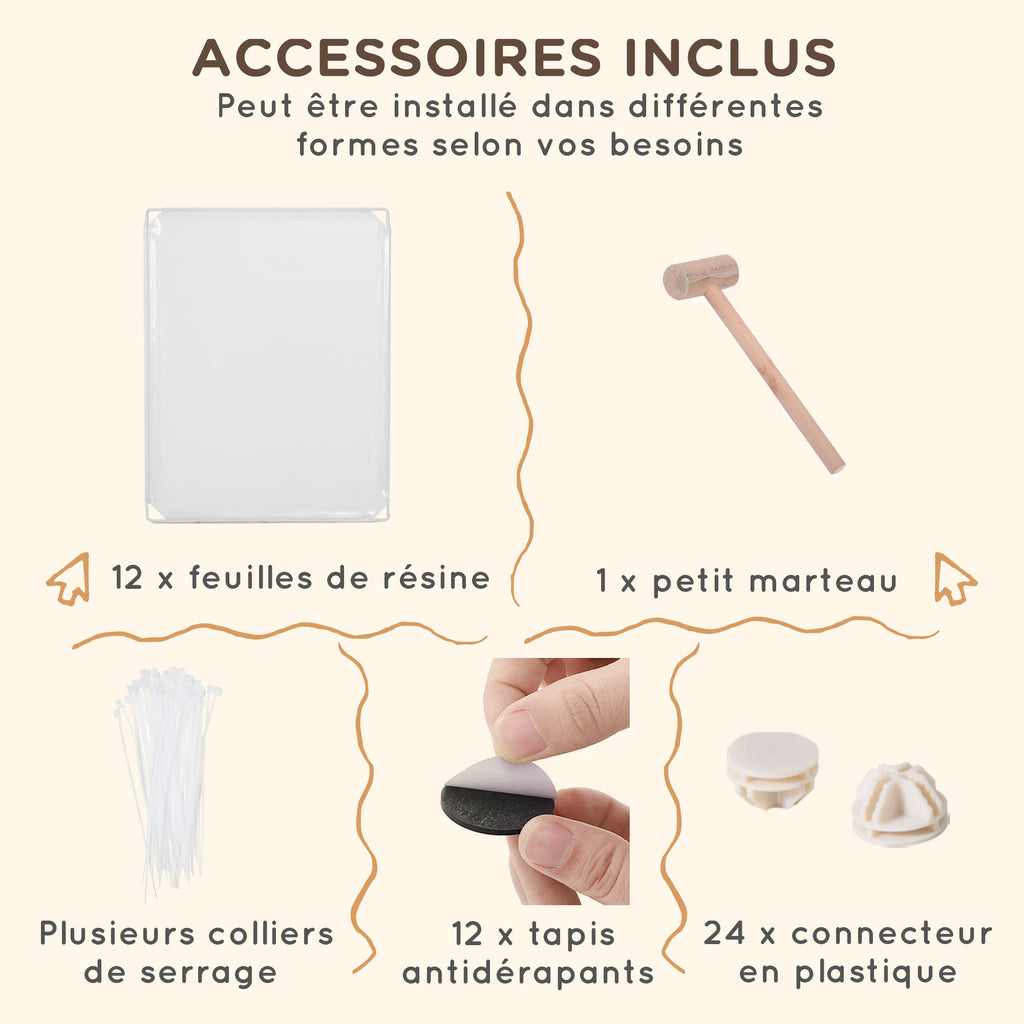 Enclos parc modulable pour petits animaux 12 panneaux pour chiot, cochon 105 x 105 x 45 cm blanc-3