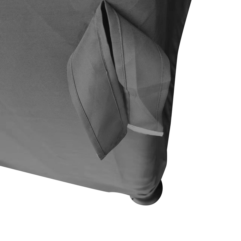 Tonnelle de jardin extérieur 3 x 3 m, barnum avec toit double, rideaux et moustiquaire, cadre en aluminium, gris foncé-8