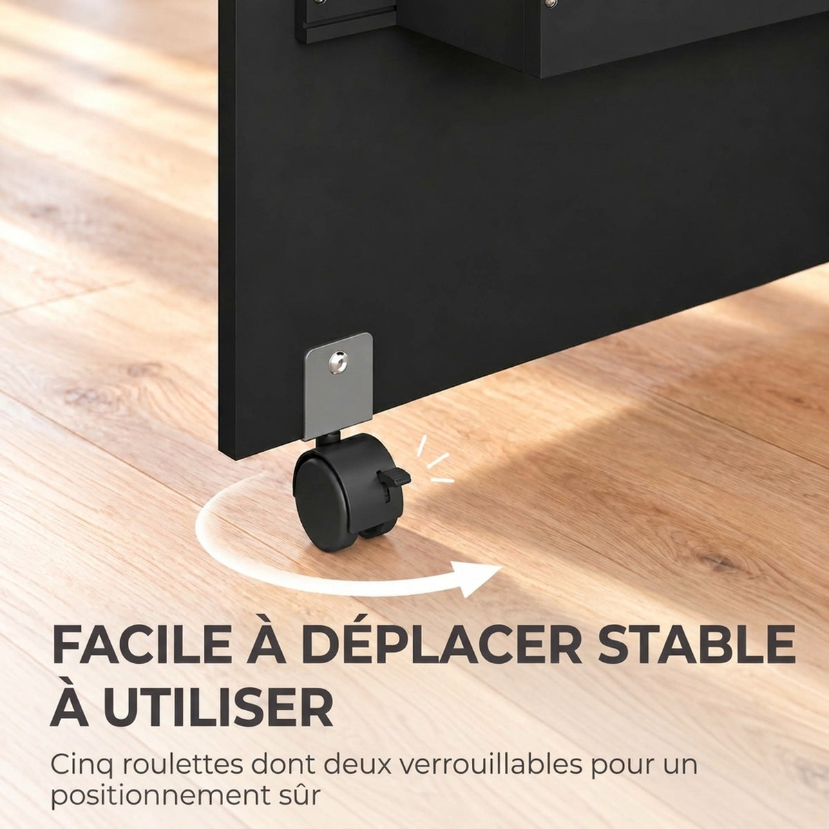 Table de couture pliante meuble couture à abattant avec bacs de rangement, étagère ouverte et roulettes, noir-5