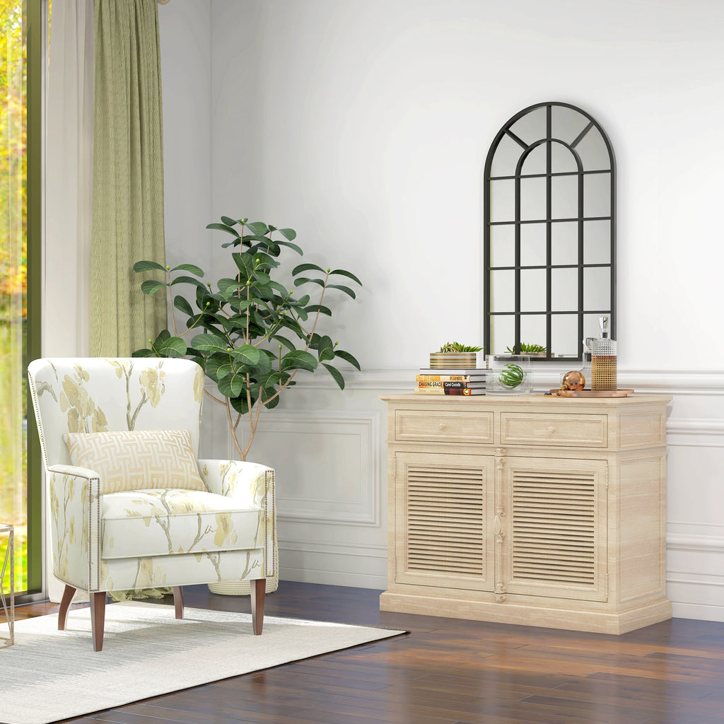 Miroir verrière arche style industriel fenêtre arcade métal 110 x 65 cm noir-8