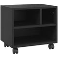 Support d'imprimante meuble de rangement bureau caisson 3 compartiments ouverts 40 x 30 x 36 cm noir-0