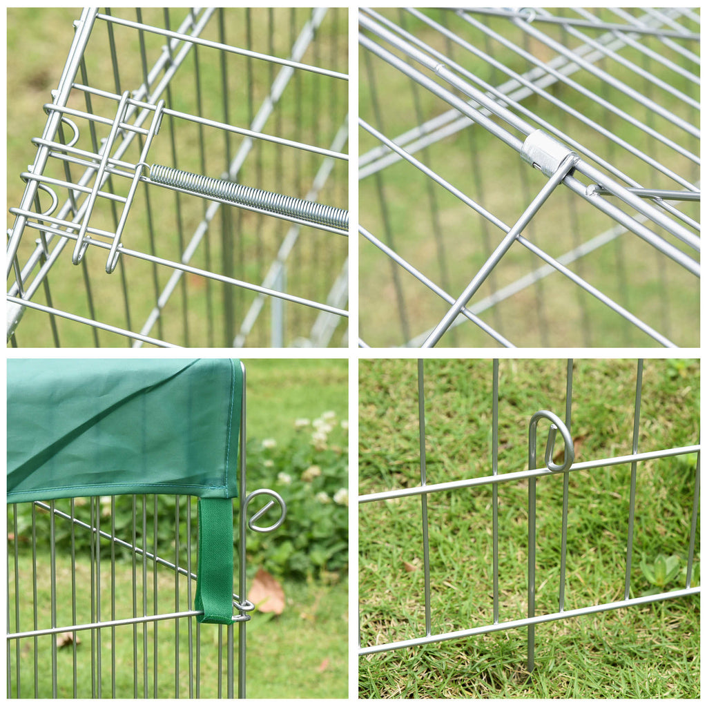 Clôture pour petits animaux cage pour animaux domestiques cadre en métal galvanisé 4 piquets de sol inclus 220 x-7