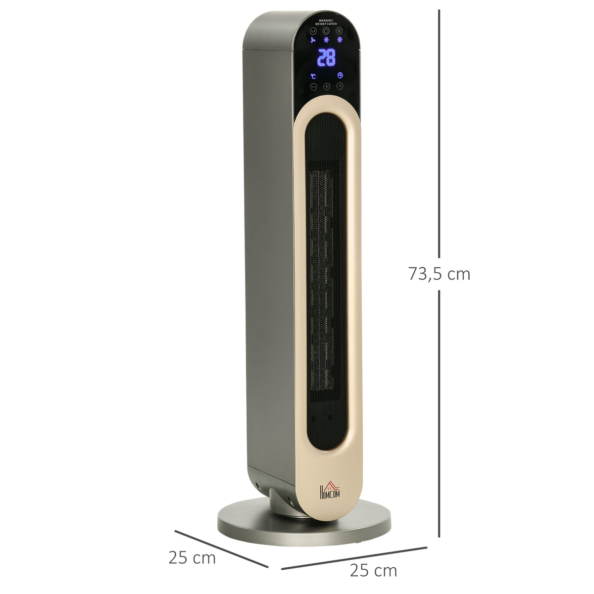 Chauffage soufflant oscillant 1100/2200 W - mini radiateur céramique PTC - télécommande incluse - chauffage d'appoint noir-2