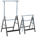 Lot de 2 tréteaux pliables télescopiques hauteur réglable 80-130 cm noir-0